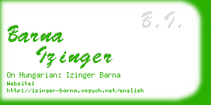 barna izinger business card